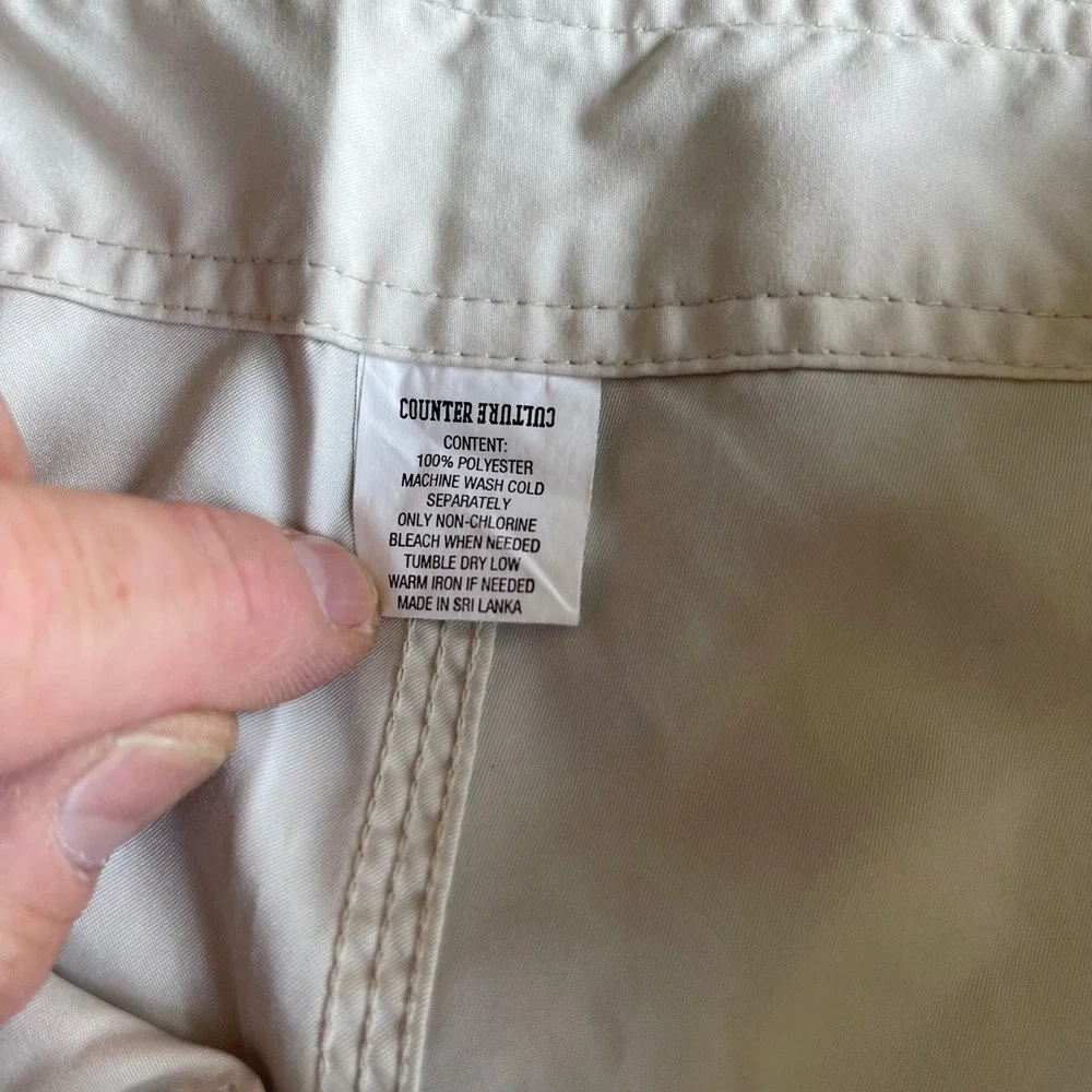 Counter‎ Culture Mens Board Shorts Size 38 Off White Green Graphic Swim Trunks